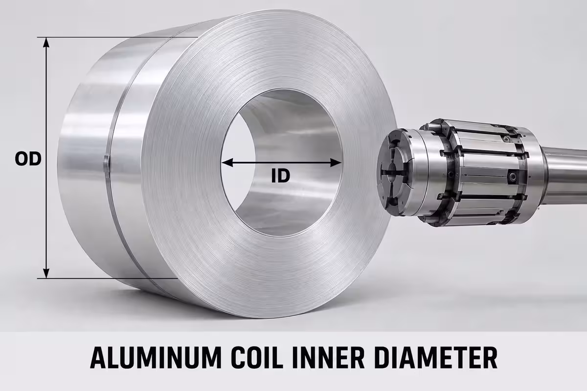 Aluminum coil inner diameter and outer diameter with expanding mandrel