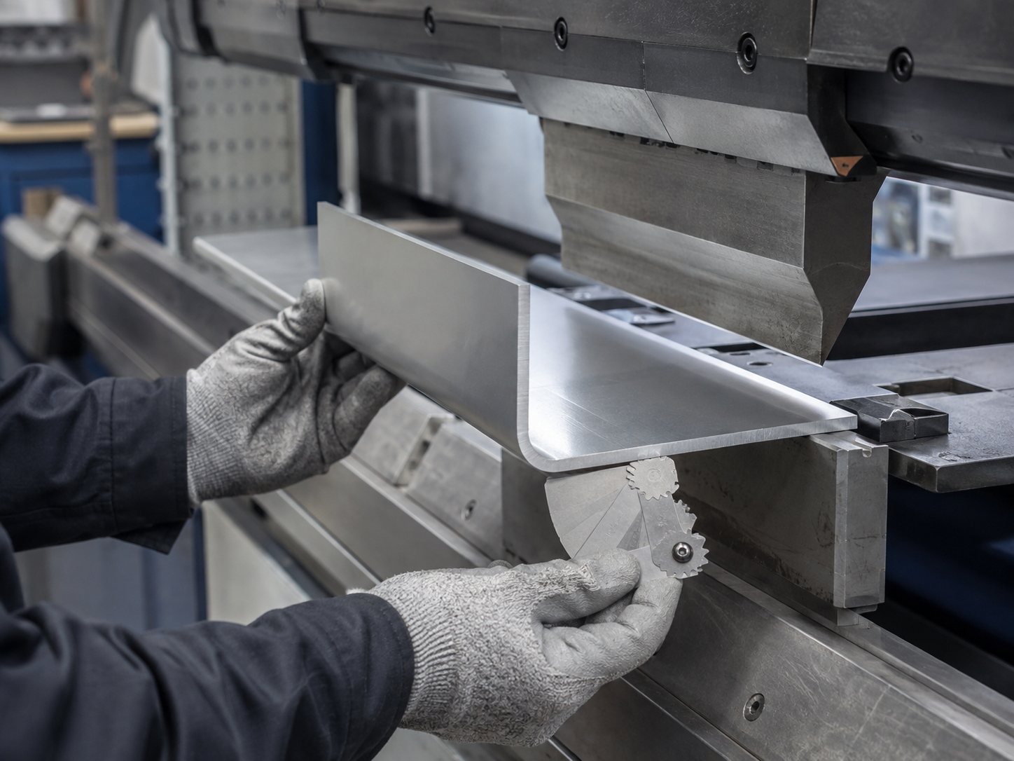 Aluminum sheet minimum bend radius inspection at a press brake