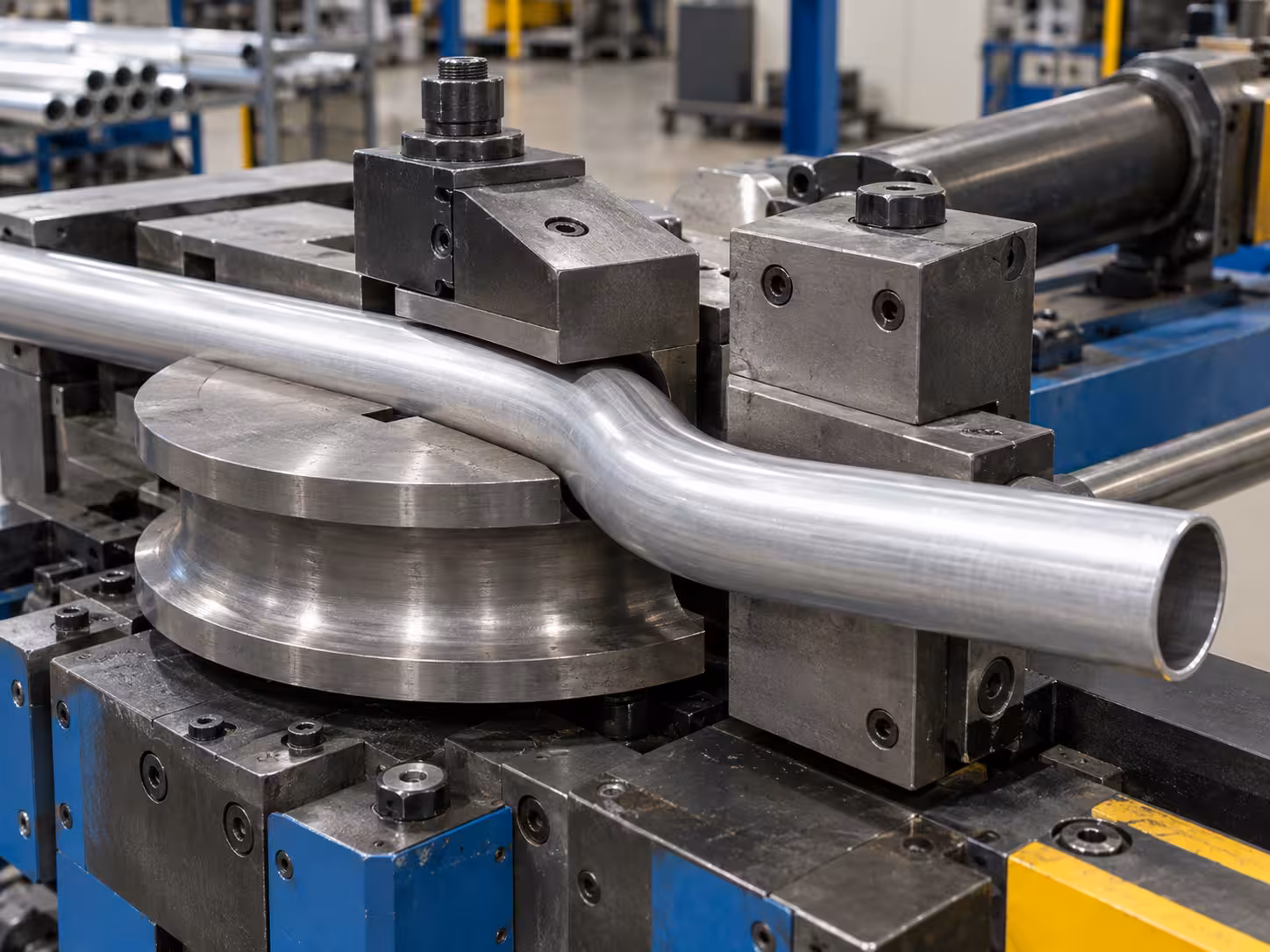 Aluminum tube bend radius formed with rotary draw tooling